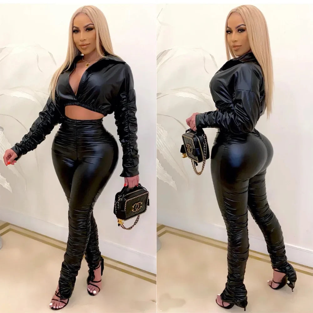 Leather Two Piece Set