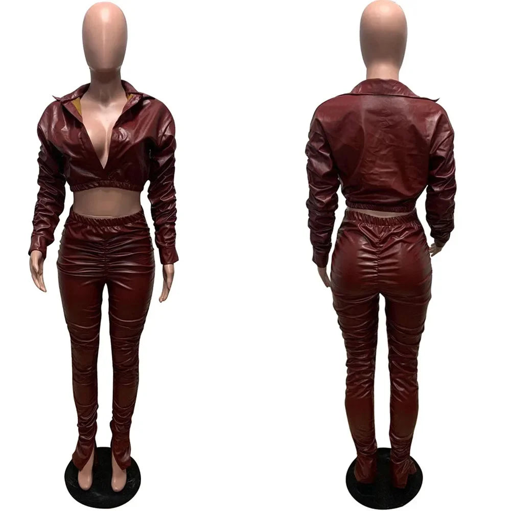Leather Two Piece Set