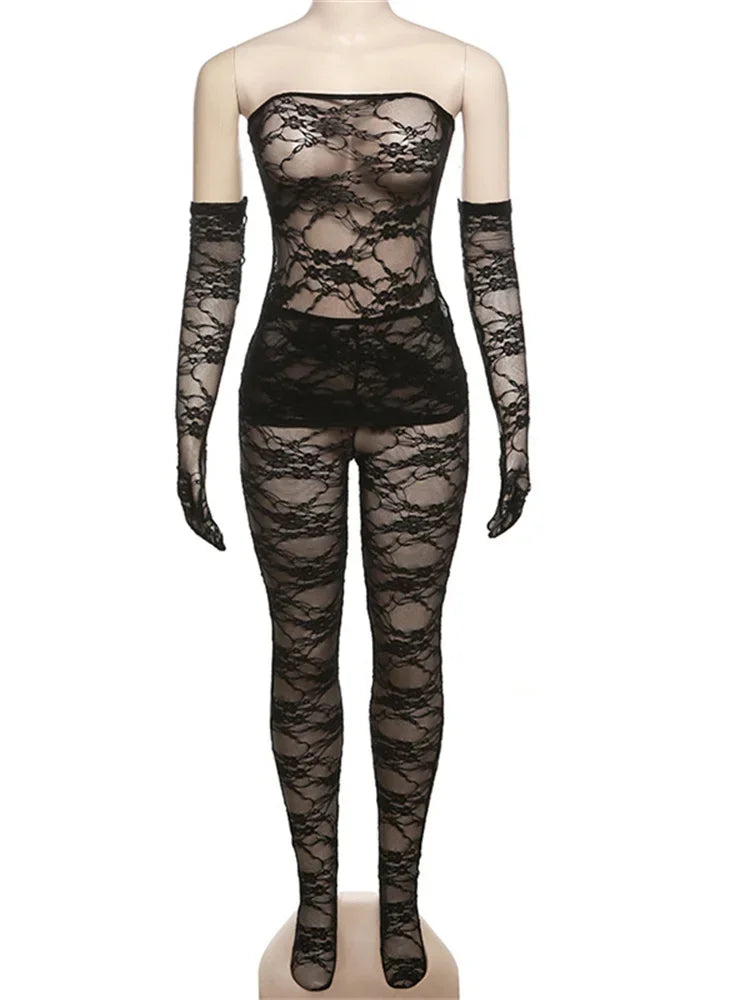 Lace Women 3 Piece Sets