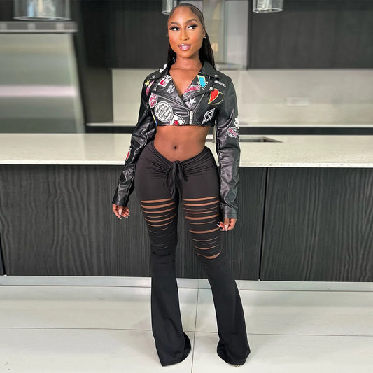 Leather Cropped Jacket