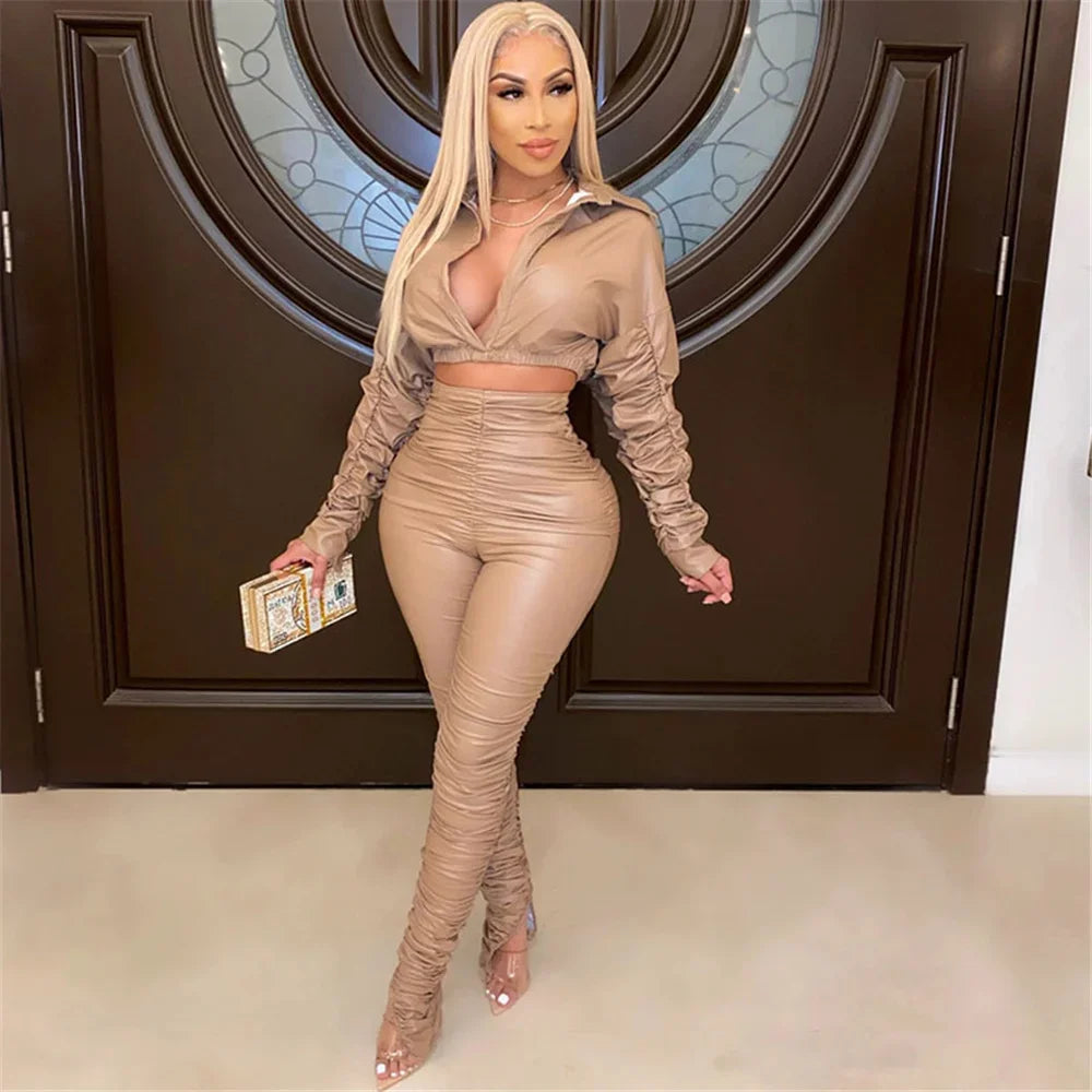 Leather Two Piece Set