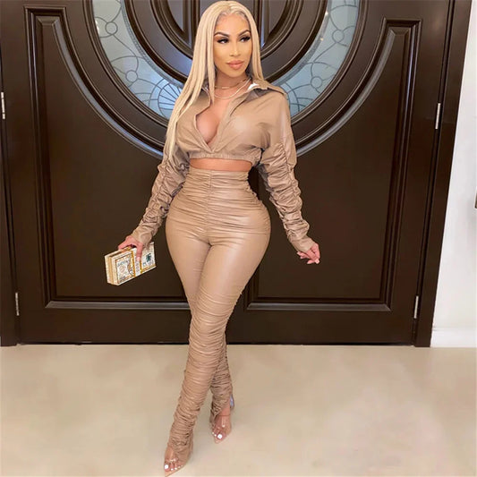 Leather Two Piece Set