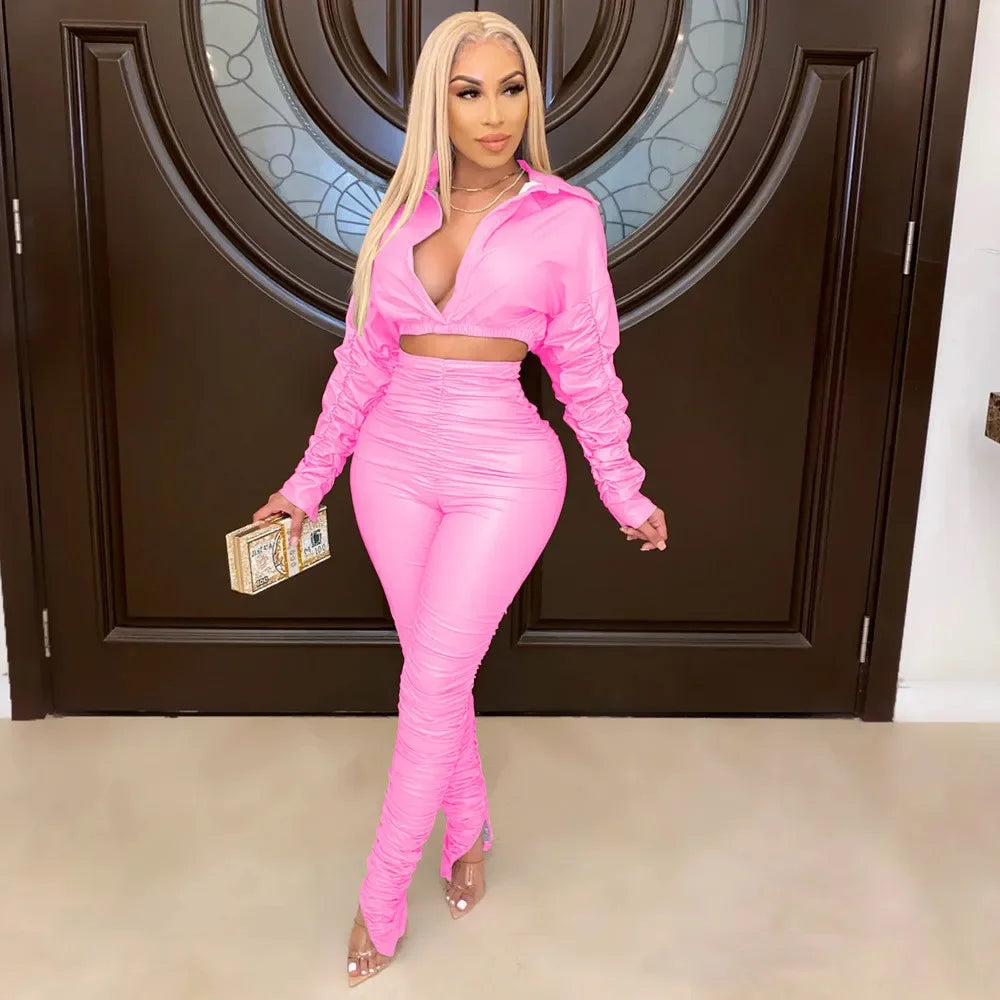 Leather Two Piece Set