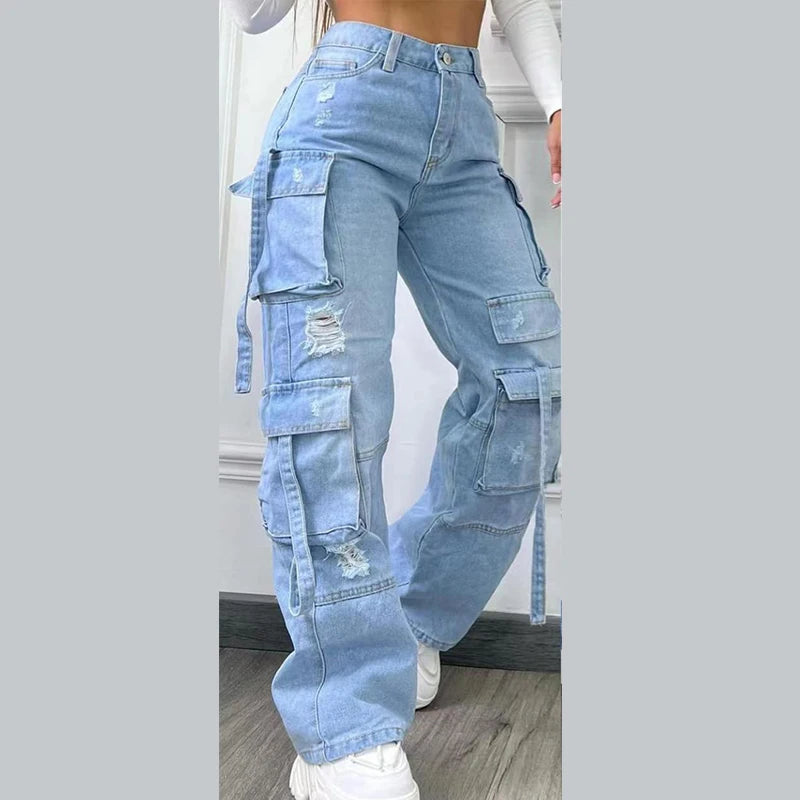 rhinestone cargo jeans
