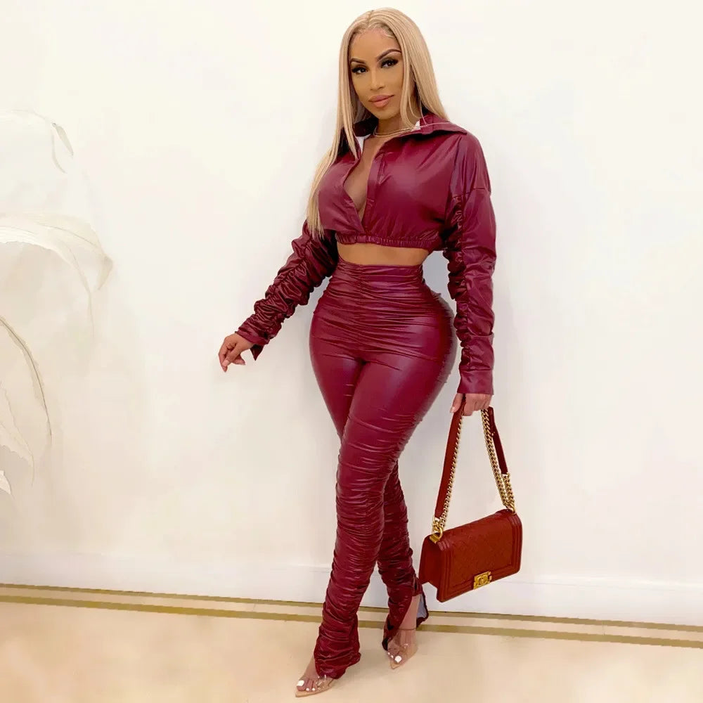 Leather Two Piece Set