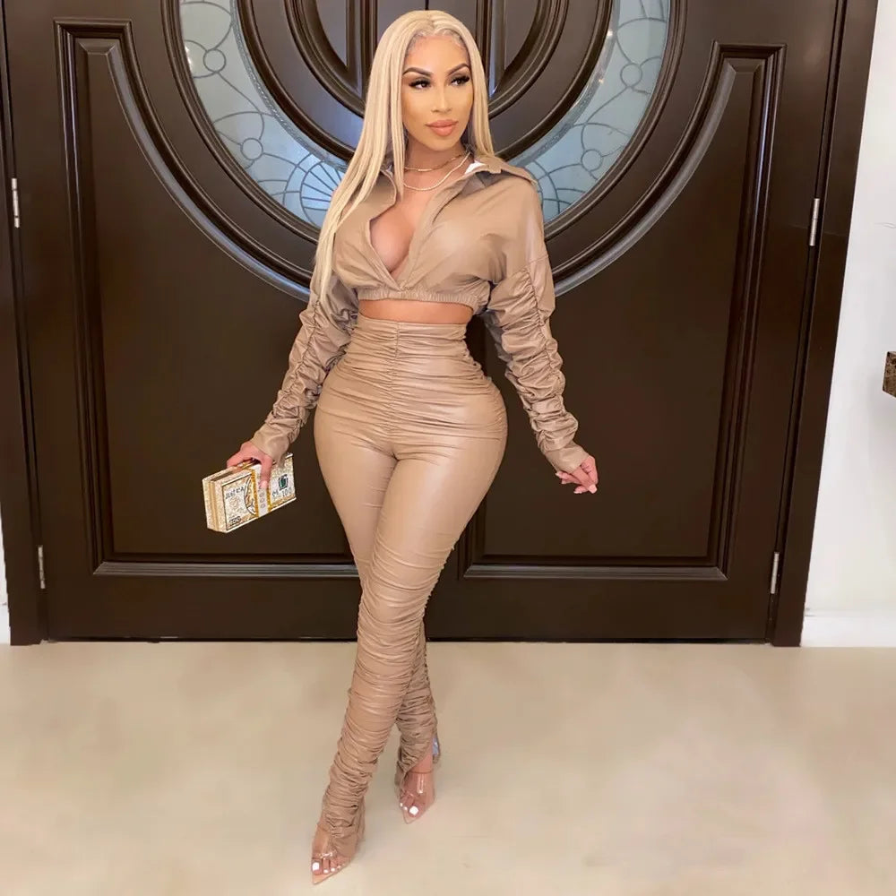Leather Two Piece Set