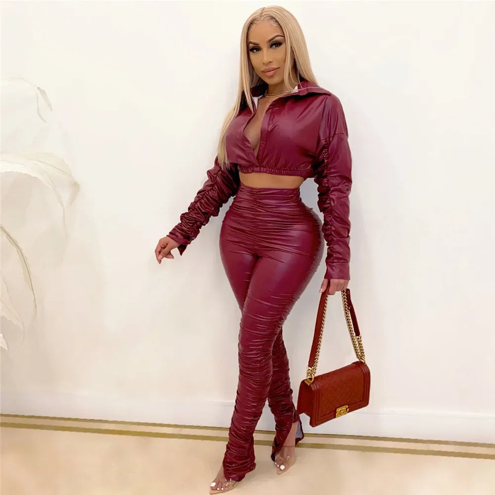 Leather Two Piece Set